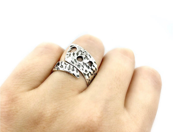 Spiral ring, modernist ring, silver adjustable ring, modern ring 
