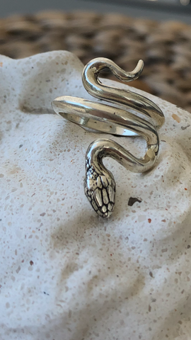 Snake ring sterling silver s shape snake wrap ring 