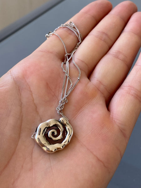 Spiral Silver pendant, spiral necklace, Sterling silver spiral pendant