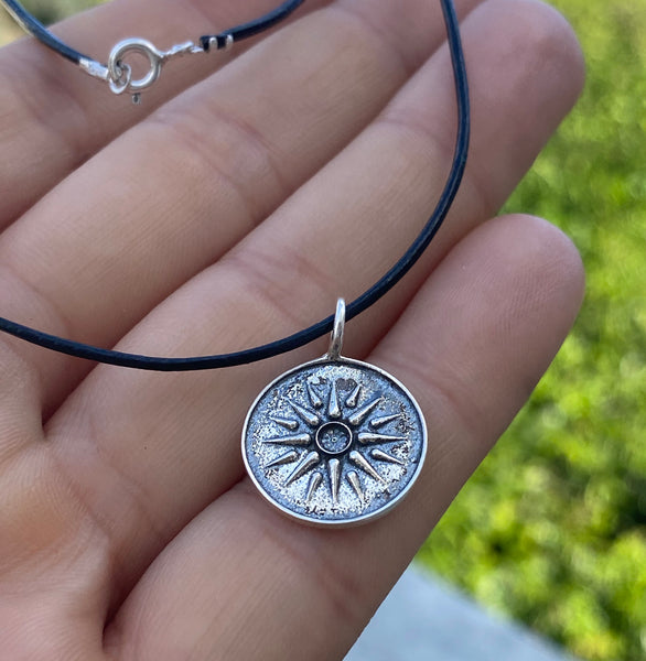 Vergina Sun pendant silver, Macedonian sun pendant, Greek  necklace 