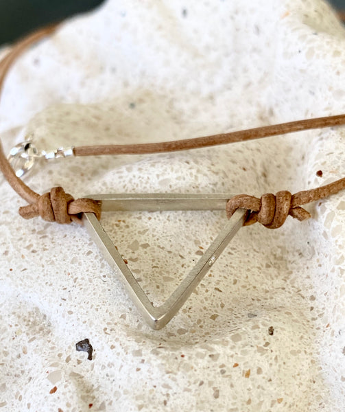 Silver Triangle necklace unisex 