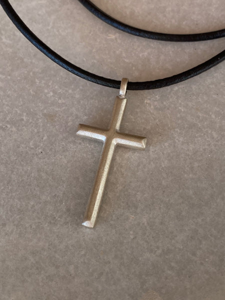 Silver cross necklace modern silver cross 