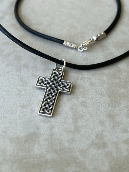 Silver cross, Celtic cross, braided cross 