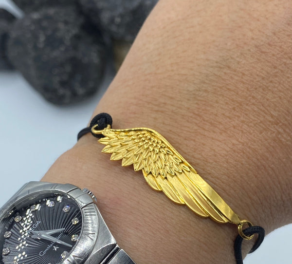 gold angel wing bracelet