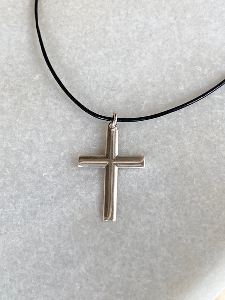 Silver cross necklace modern silver cross 