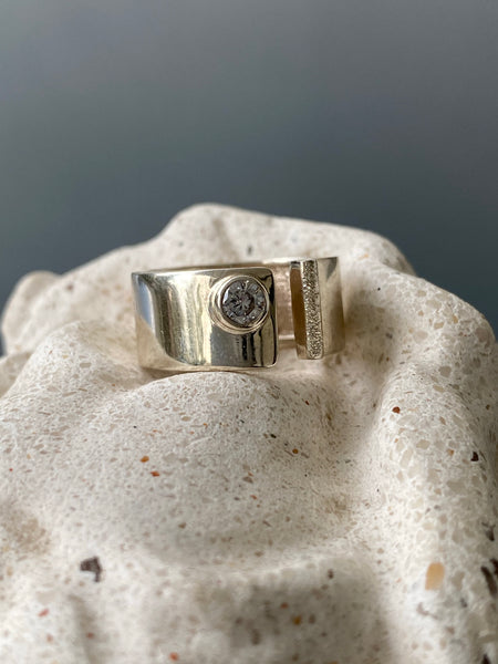 Zirconia silver ring adjustable, zircon ring, ring made in Greece 