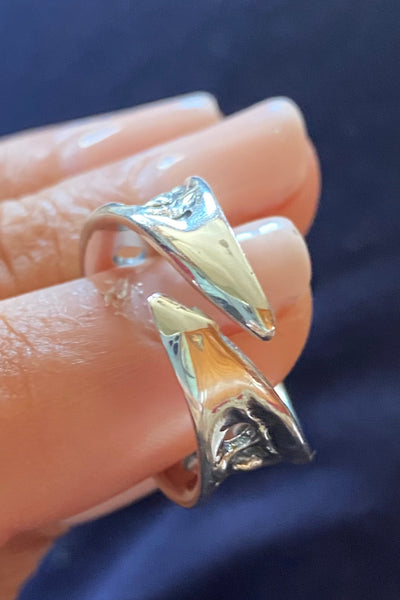 Silver ring blue topaz gemstone ring, lunar ring