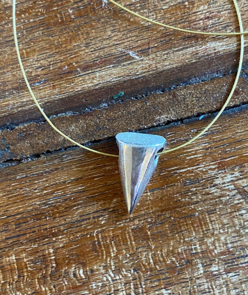 Silver Cone necklace bullet shape pendant 