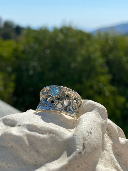 blue topaz ring silver