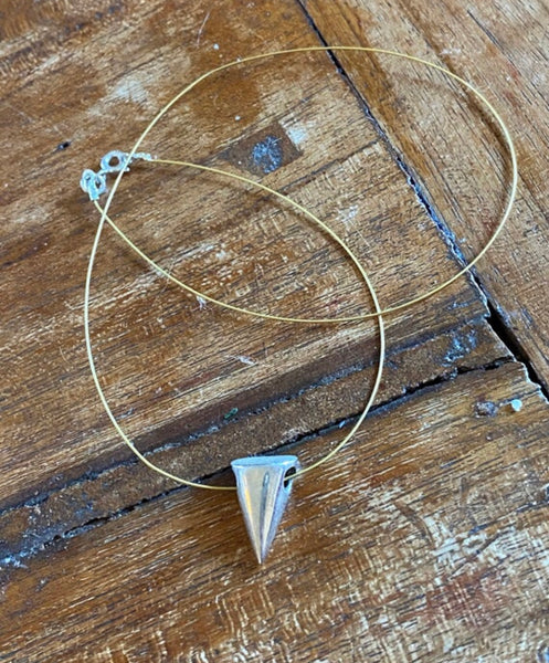 Geometric cone shape necklace sterling silver 