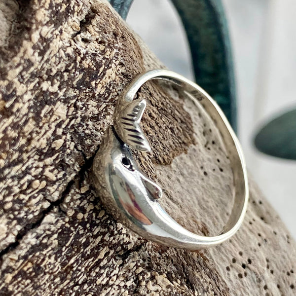 silver dolphin ring