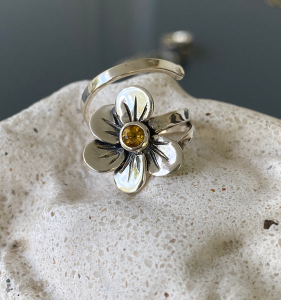 flower ring handmade gemstone ring