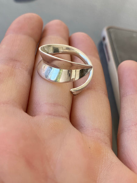 Olive leaf ring, silver ring adjustable Greek ring 