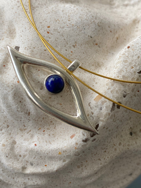 Evil eye necklace, evil eye with blue gemstone jewelry 