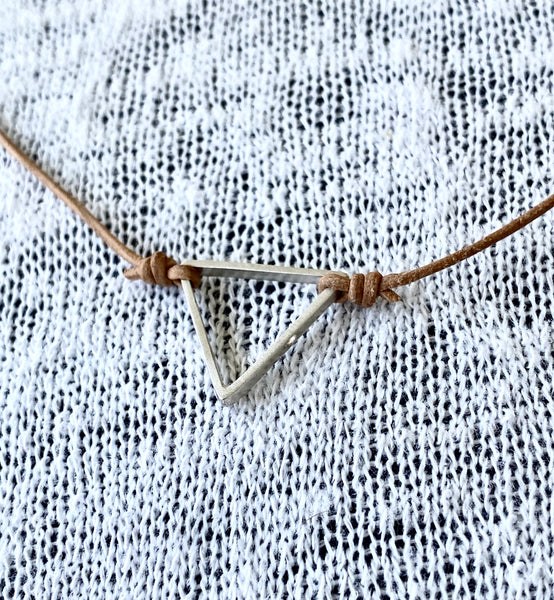 Silver Triangle necklace unisex 