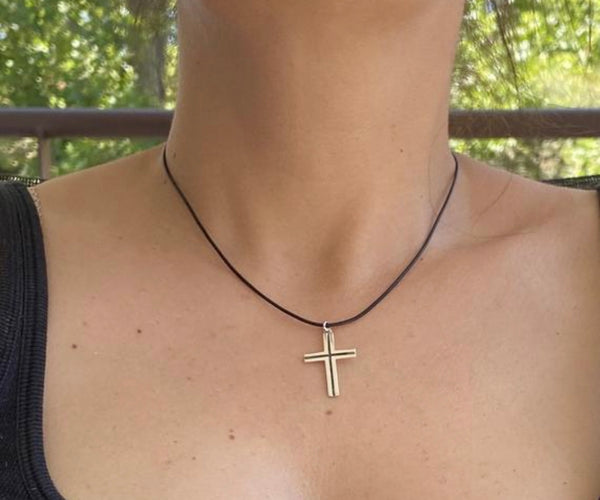 Silver cross necklace modern silver cross 