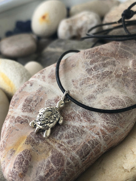 Turtle necklace, silver turtle pendant, turtle jewelry, sterling silver turtle 