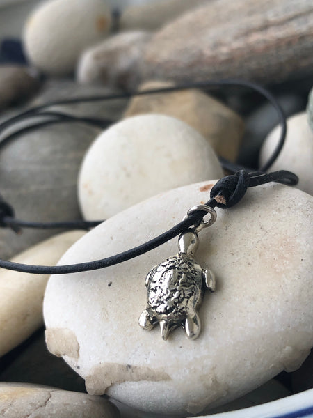 Turtle necklace, silver turtle pendant, turtle jewelry, sterling silver turtle 