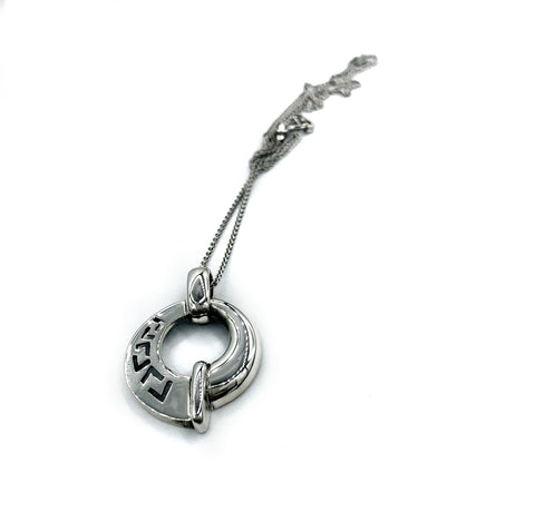 Circle greek key pendant, greek pendant, greek jewelry, meander pendant 