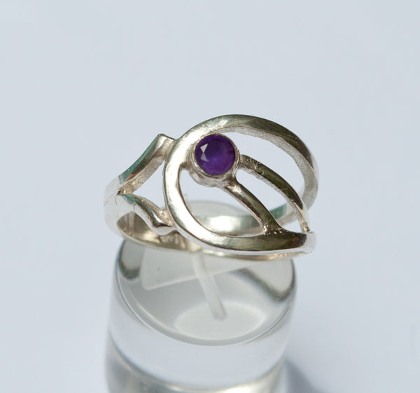 Amethyst Silver ring, Amethyst ring, February birthstone silver ring 