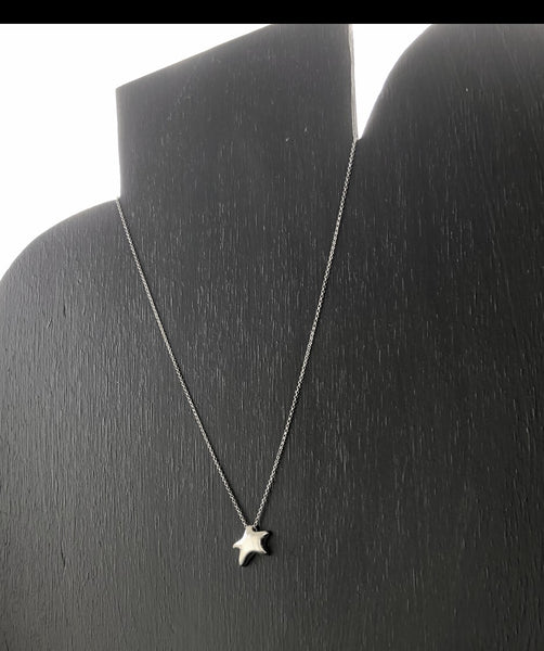 silver star necklace, Sterling silver star pendant 