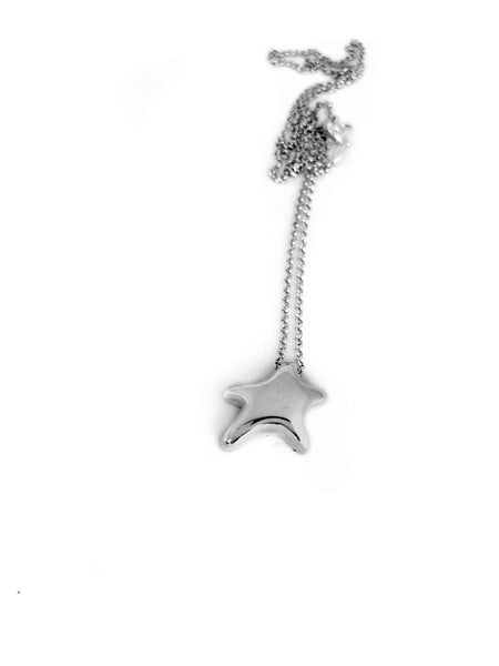 silver star necklace, Sterling silver star pendant 