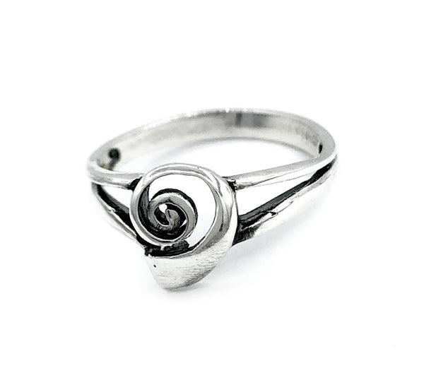 Silver ring, swirl ring, Greek ring 