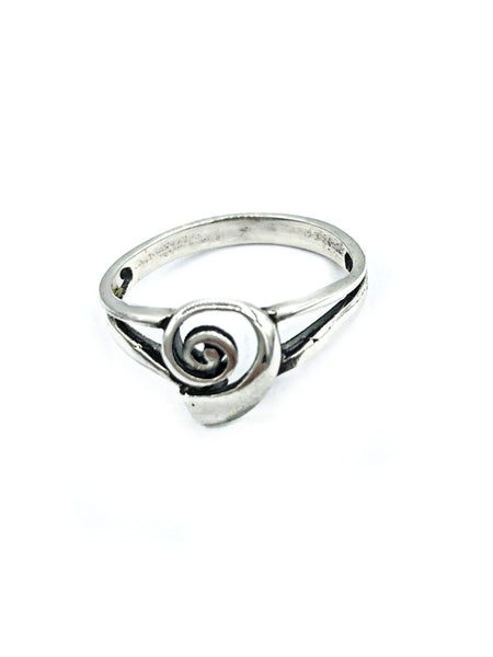 Silver ring, swirl ring, Greek ring 