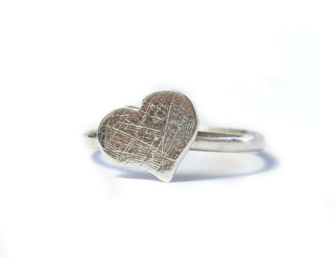 silver heart ring, rough textured silver heart ring, sterling silver heart ring 