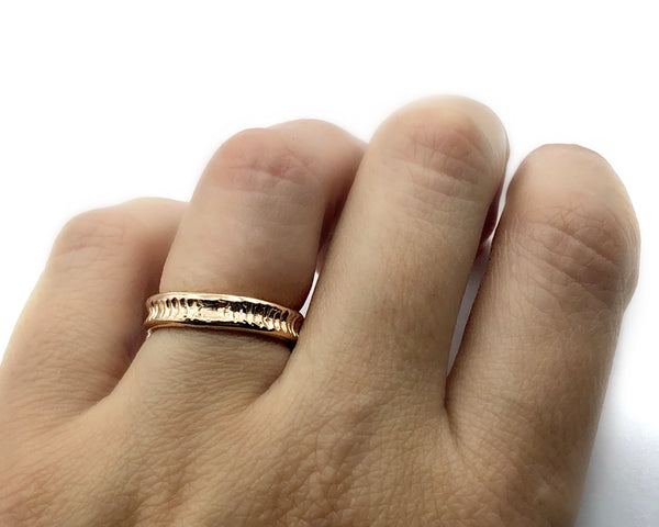 rose gold stacking ring, sterling silver stacking ring, pink ring 