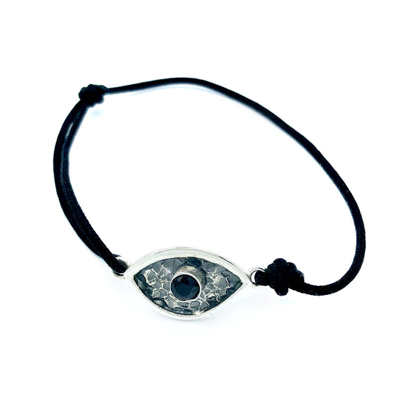 Evil eye bracelet, black spinel stone, evil eye small bracelet 