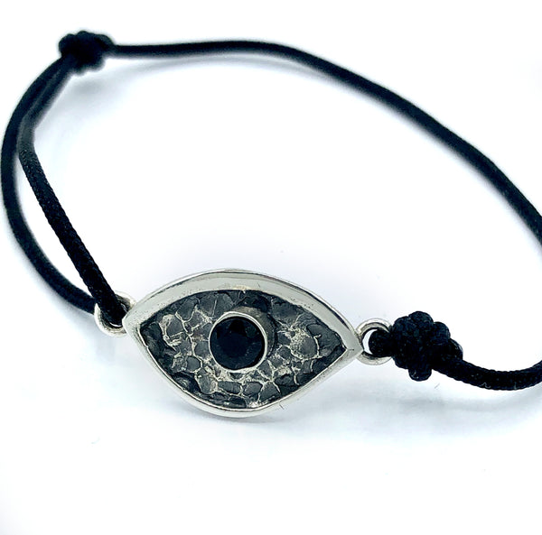 Evil eye bracelet, black spinel stone, evil eye small bracelet 