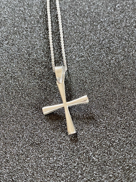 Woman's silver cross, Silver cross necklace, small silver cross, Byzantine silver cross 