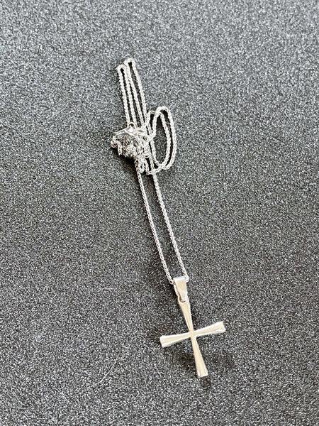 Woman's silver cross, Silver cross necklace, small silver cross, Byzantine silver cross 