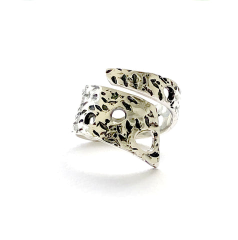 Silver wrap ring textured Ring in Sterling Silver 