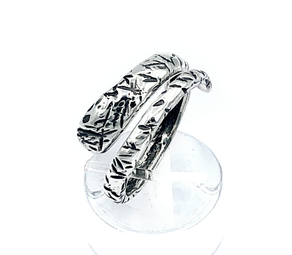 Wrap ring sterling silver spiral adjustable ring handmade oxidized 