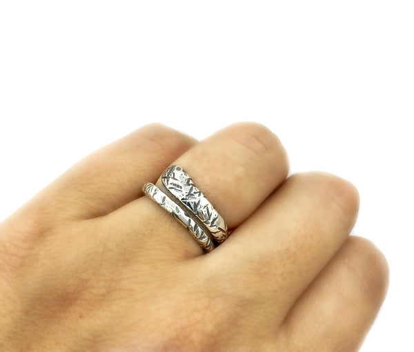 spiral ring, snake ring, silver ring, adjustable silver ring, modern silver ring 