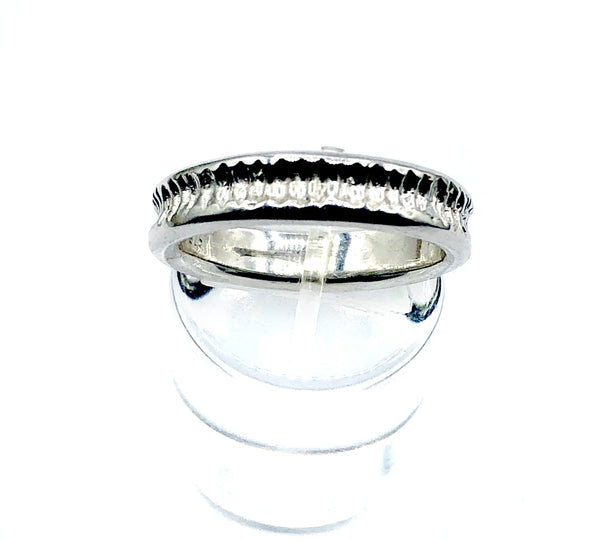 silver stacking ring, rhodium plated stacking ring, silver band 
