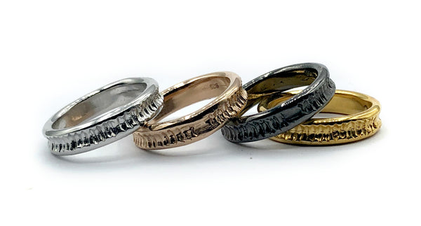 black rhodium stacking ring, sterling silver stacking ring, black ring 