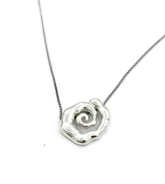 Spiral Silver pendant, spiral necklace, Sterling silver spiral pendant 