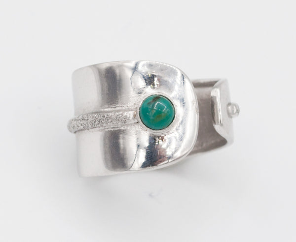 turquoise silver ring adjustable silver ring turquoise stone ring Santorini Ring 