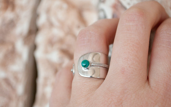 turquoise silver ring adjustable silver ring turquoise stone ring Santorini Ring 