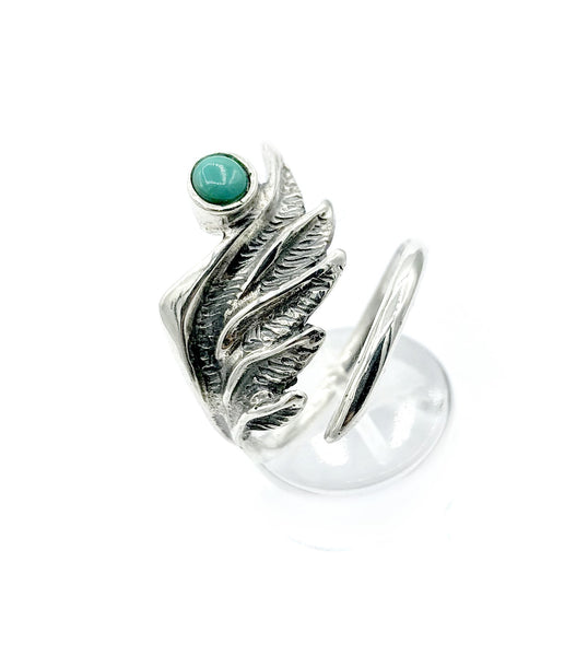 wing ring, angel ring, angel wing ring, turquoise ring adjustable ring 