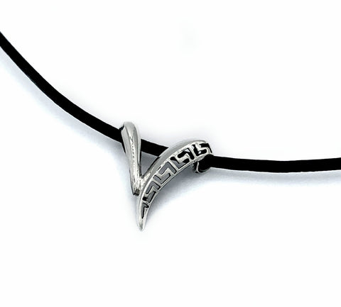 v shape pendant, meander pendant, greek pendant, greek jewelry 