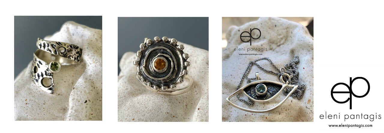 handmade greek jewelry hammered silver rings